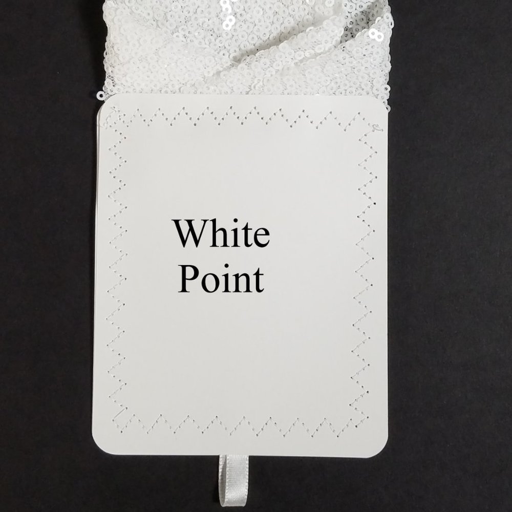 Men's Sequin Pre-Folded Pointed Pocket Square Insert - White - Picture 4 of 8
